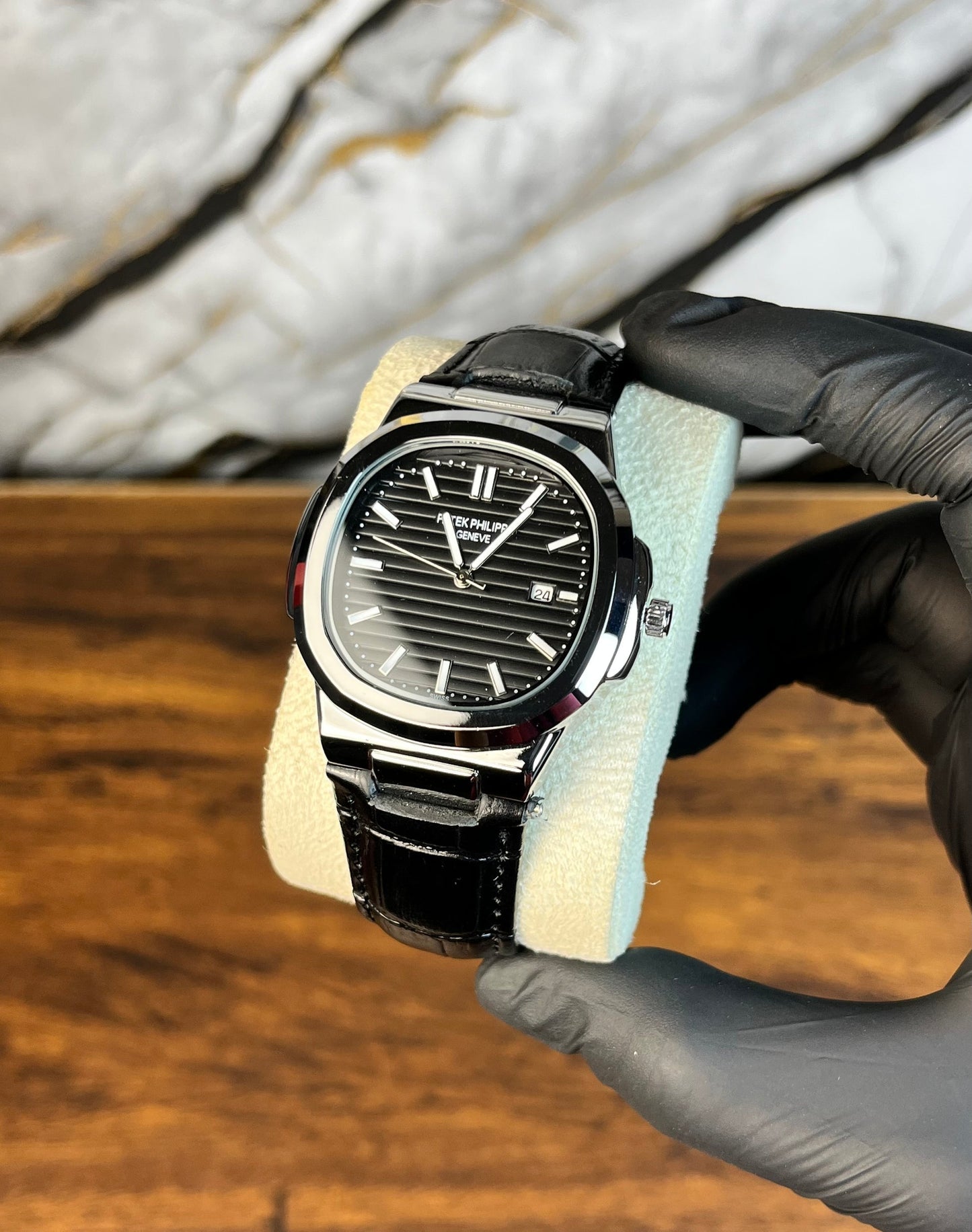 PP Nautilus Leather Strap Master Lock